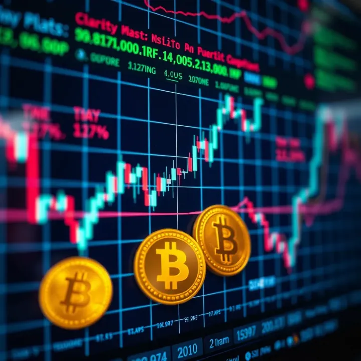 Cryptocurrency Market Trends and Nigerian Currency Dynamics A digital graph displaying cryptocurrency market trends with Nigerian currency symbols