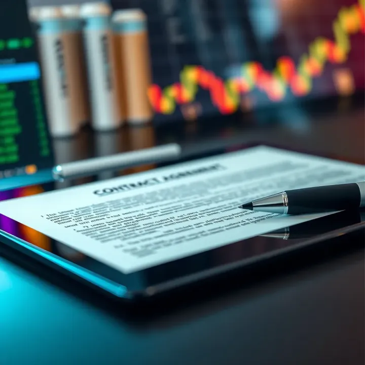 Regulatory Compliance and Trustworthiness in Nigerian Investment Platforms Close-up of a digital contract agreement on a tablet with a pen placed beside it