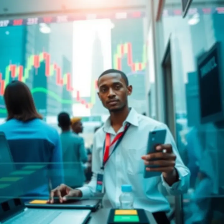 Graphical representation of financial market trends in Nigeria with brokerage services highlighted