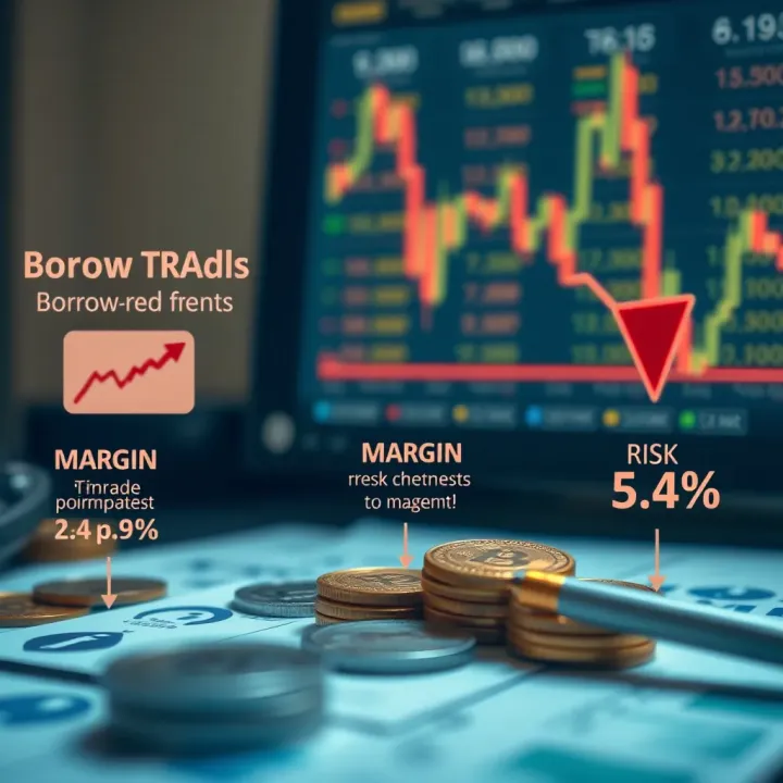 Margin Trading Explained with Borrowed Funds and Risk Management Visual representation of margin trading showing borrowed funds, margin requirements, and risk management in financial investing