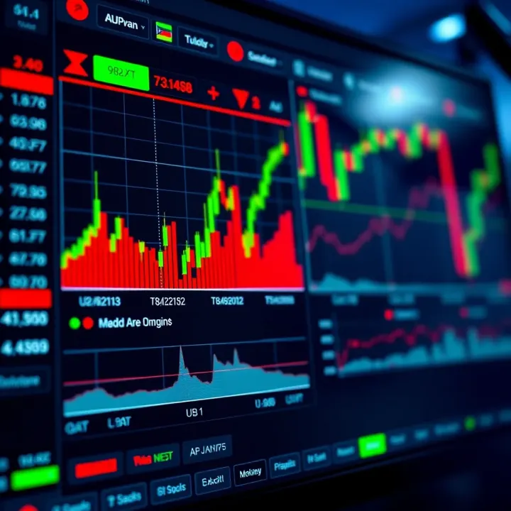 User interface displaying financial charts and trading options on a digital platform