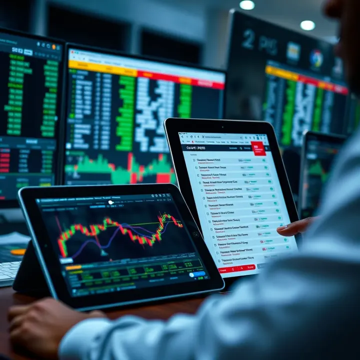 Using Forex Book PDFs to Enhance Trading Skills in Nigeria Digital devices displaying forex book PDFs with annotations on trading strategies