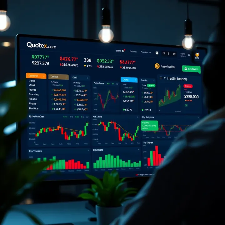 Dashboard of an online trading platform showcasing various financial instruments and real-time market data