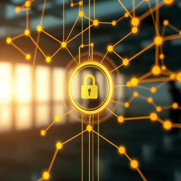 Abstract illustration of a secure digital connection symbolizing safe group joining