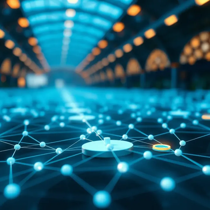 Overview of Solana Blockchain Technology and Its Market Impact Illustration of blockchain network nodes highlighting Solana technology performance