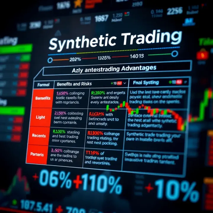 Overview of Advantages and Risks in Synthetic Trading Chart showing benefits and risks associated with synthetic trading in financial markets