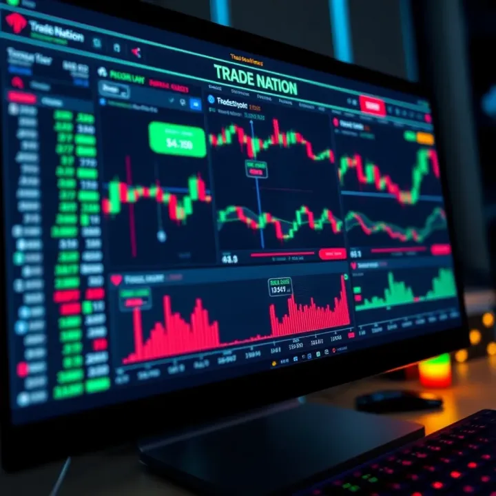 Digital interface displaying multiple financial market charts and trading tools on a computer screen
