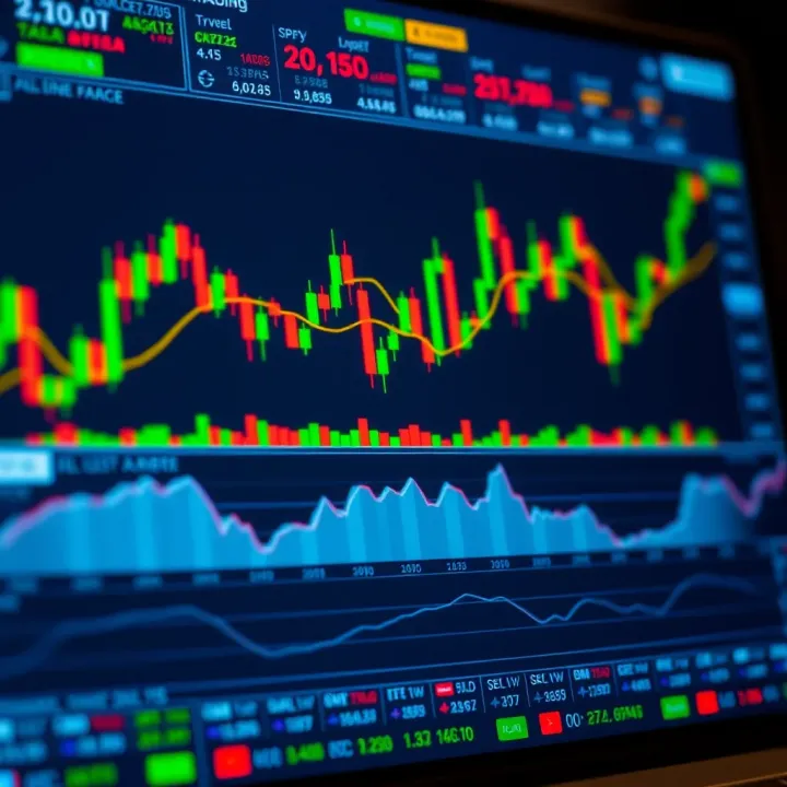 Screenshot of TradingView interface displaying detailed candlestick charts with various technical indicators