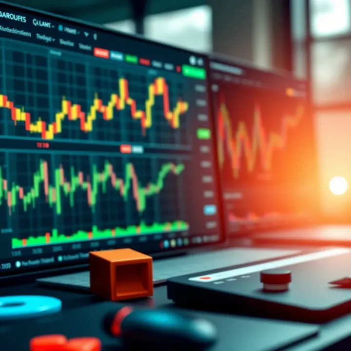 Dashboard displaying financial charts and trading tools on a broker website interface