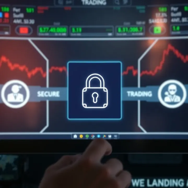 Secure Trading Environment with Regulatory Compliance Indicators Secure online transaction screen showing encryption and regulatory compliance icons