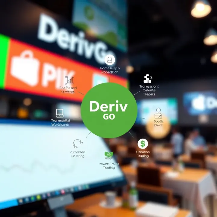 Diagram illustrating key benefits and features of Deriv Go for Nigerian traders