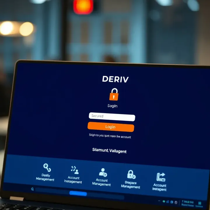 Secure login screen of Deriv live account showcasing authentication features and account management options