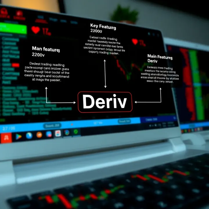 Diagram illustrating the main features and functions of the Deriv online trading platform