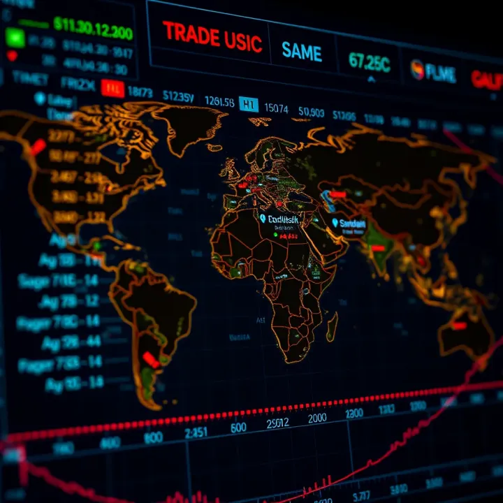 World map showing global forex market trading hours with time zones highlighted