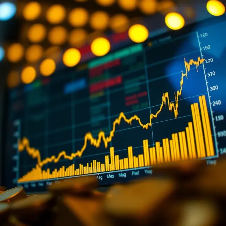 Graph illustrating the effect of currency exchange rates and geopolitical events on gold market