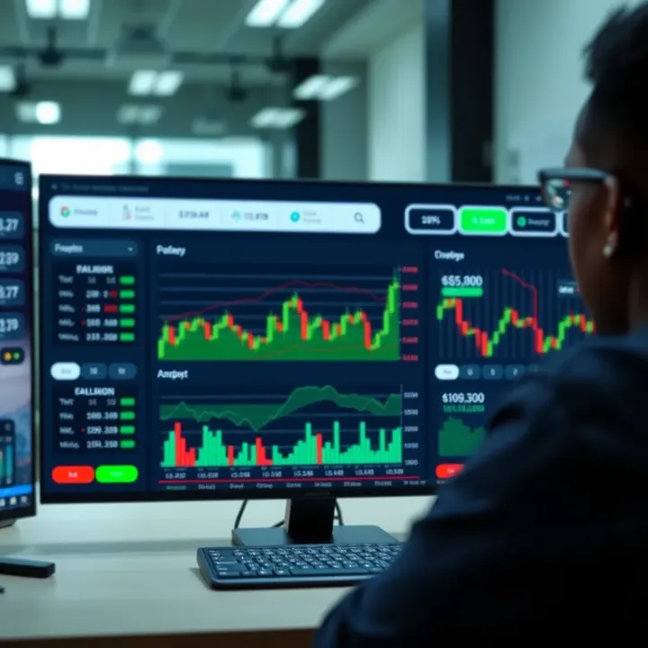 Dashboard interface of Pocket Option showing various financial markets and trading charts