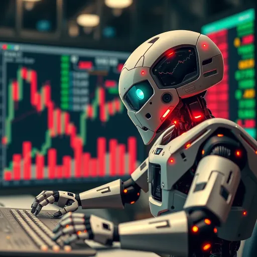 Robotic System Managing Asset Trades in Financial Markets Conceptual visualization of robotic system managing asset trades in Nigeria's financial markets