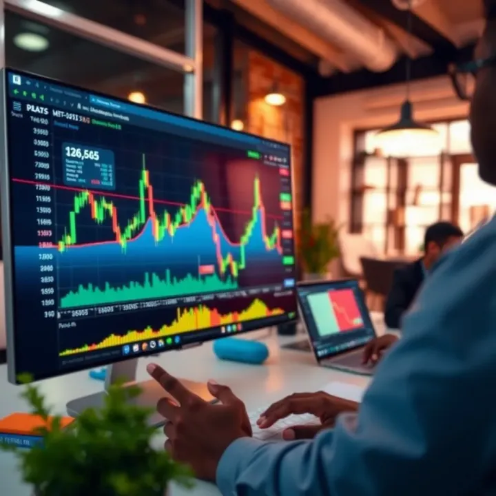 Chart displaying synthetic trading strategy simulation on TradingView platform