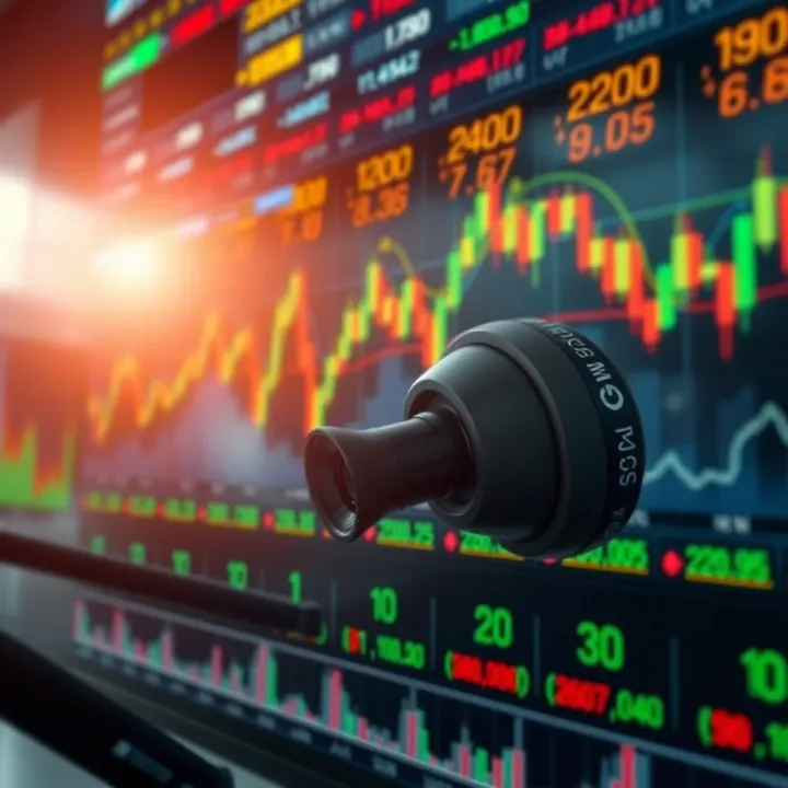 Conceptual representation of forex trading with global currencies and financial data