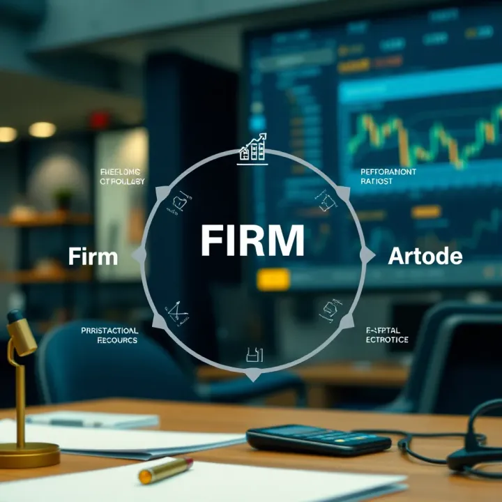 Diagram illustrating the structure and key components of a firm in economics