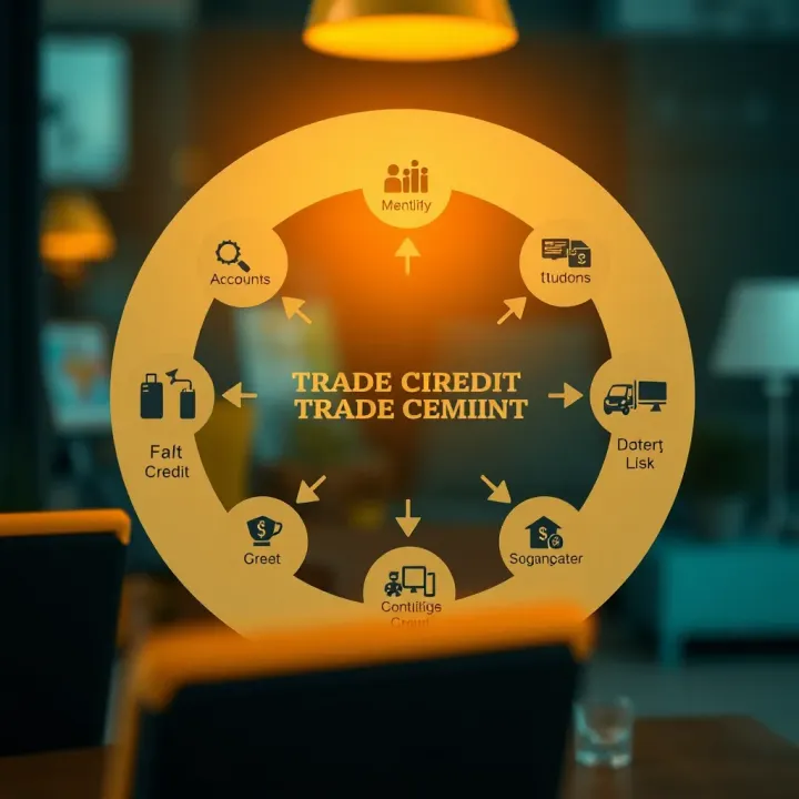 Diagram depicting cash flow improvement through trade credit in business