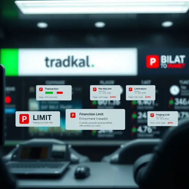 Illustration showing various financial transaction methods with limit notifications