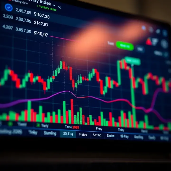 Volatility Index Price Movements on TradingView Chart Detailed chart showing price fluctuations of the Volatility Index on a trading platform