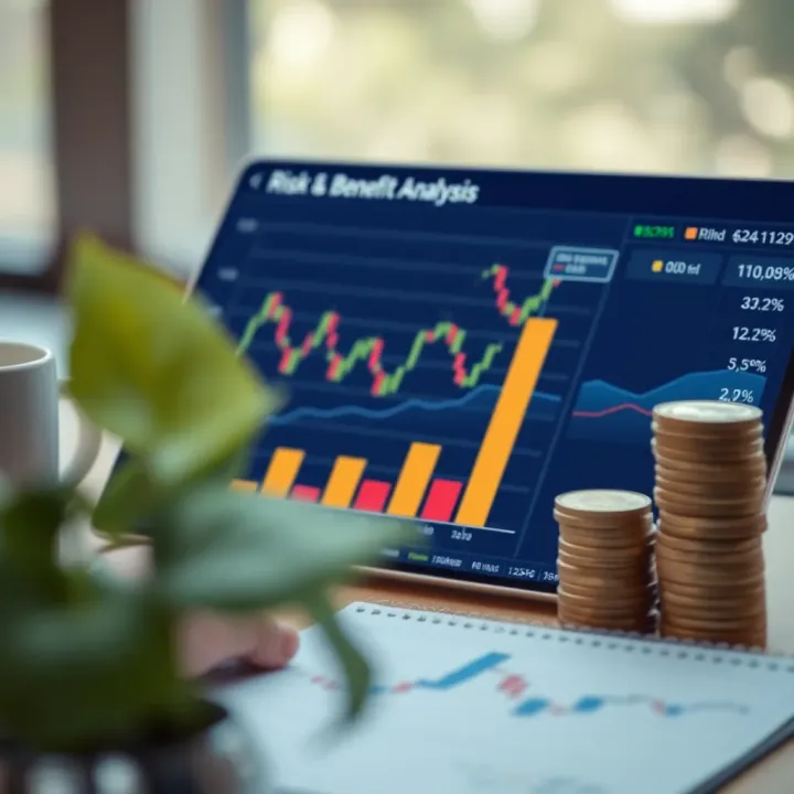Risk and Benefit Analysis for Investments Conceptual chart showing risk and benefit analysis for investments