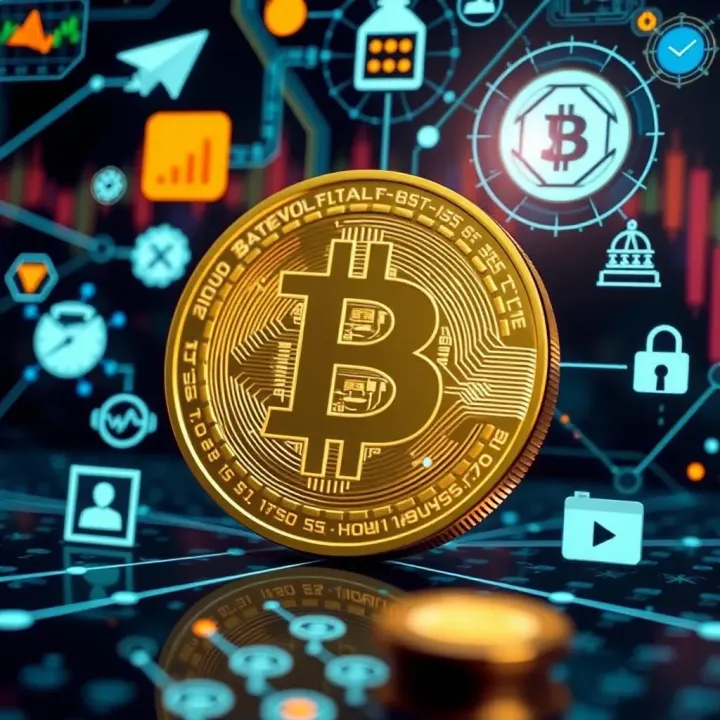 Bitcoin Technology Advances and Regulatory Environment Visual representation of Bitcoin symbol surrounded by digital and regulatory icons