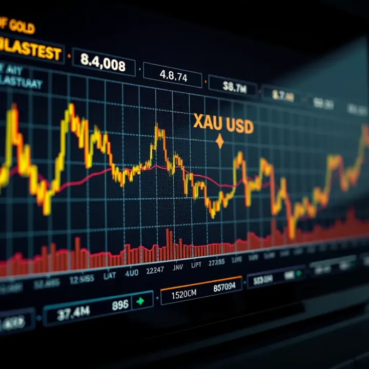 Graph showing gold price fluctuations and market trends for XAUUSD